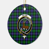 Scottish Clan Blair Tartan und Wappen Keramik Ornament (Links)