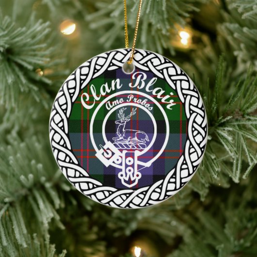 Scottish Clan Blair Tartan und Wappen Keramik Ornament (Baum)