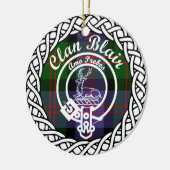 Scottish Clan Blair Tartan und Wappen Keramik Ornament (Links)