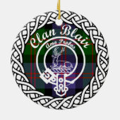 Scottish Clan Blair Tartan und Wappen Keramik Ornament (Hinten)