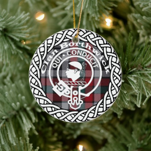 Scottish Clan Borthwick Tartan und Wappen Keramik Ornament (Baum)