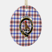 Scottish Clan Boswell Modern Tartan und Wappen Keramik Ornament (Rechts)