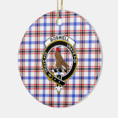 Scottish Clan Boswell Modern Tartan und Wappen Keramik Ornament (Links)