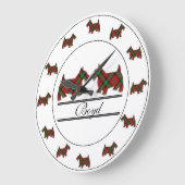 Scottish Clan Boyd Tartan Kariert Scottie Dogs Große Wanduhr (Winkel)