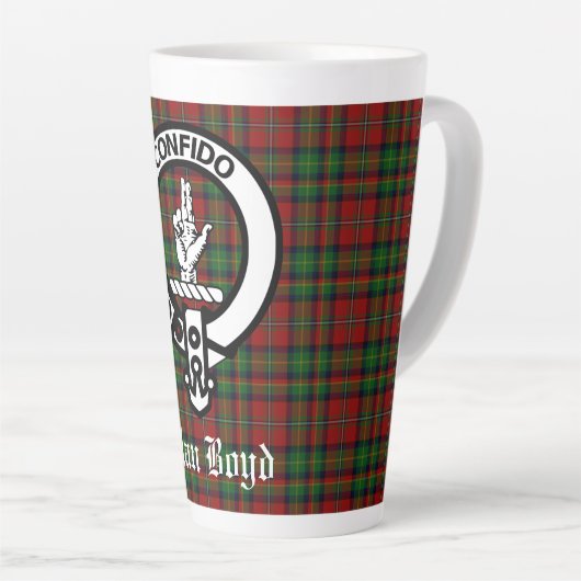 Scottish Clan Boyd Wappen Abzeichen & Tartan Milchtasse (Rechte Ecke)