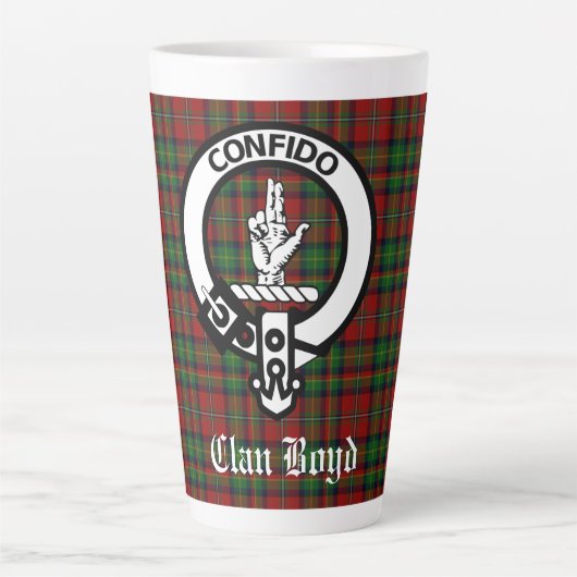 Scottish Clan Boyd Wappen Abzeichen & Tartan Milchtasse (Vorderseite)