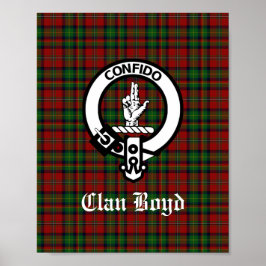 Scottish Clan Boyd Wappen Abzeichen & Tartan Poster