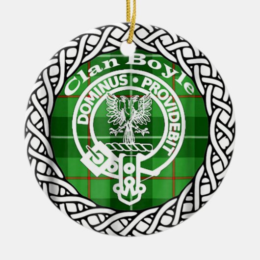 Scottish Clan Boyle Tartan und Wappen Keramik Ornament (Vorne)