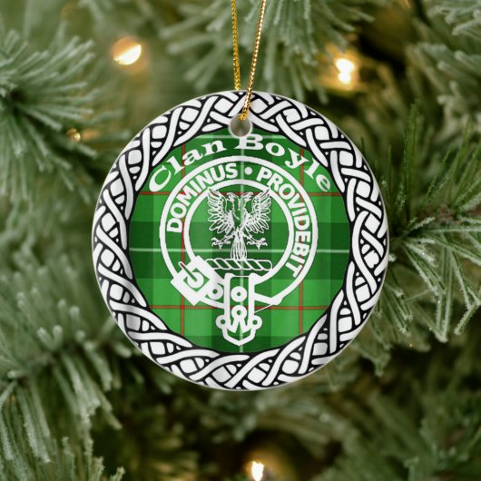 Scottish Clan Boyle Tartan und Wappen Keramik Ornament (Baum)