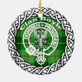 Scottish Clan Boyle Tartan und Wappen Keramik Ornament (Hinten)