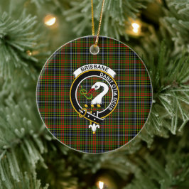 Scottish Clan Brisbane Tartan und Wappen Keramik Ornament