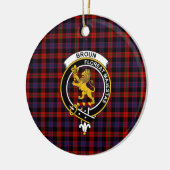 Scottish Clan Broun Modern Tartan und Wappen Keramik Ornament (Links)