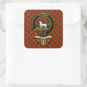 Scottish Clan Bruce Abzeichen und Wappen | Wappen Quadratischer Aufkleber (Tasche)