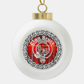 Scottish Clan Bruce Tartan und Wappen Keramik Kugel-Ornament (Vorderseite)