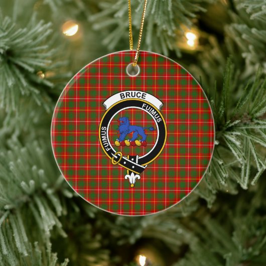 Scottish Clan Bruce Tartan und Wappen Keramik Ornament (Baum)