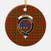 Scottish Clan Bruce Tartan und Wappen Keramik Ornament (Vorne)