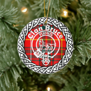Scottish Clan Bruce Tartan und Wappen Keramik Ornament