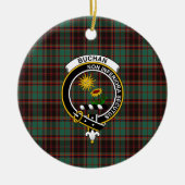 Scottish Clan Buchan Ancient Tartan und Wappen Keramik Ornament (Vorne)