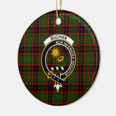 Scottish Clan Buchan Modern Tartan und Wappen Keramik Ornament (Links)