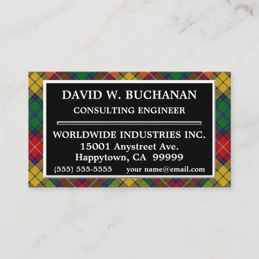 Scottish Clan Buchanan Tartan Kariert Visitenkarte (Vorderseite)
