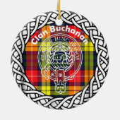Scottish Clan Buchanan Tartan und Wappen Keramik Ornament (Hinten)