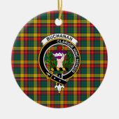 Scottish Clan Buchanan Tartan und Wappen Keramik Ornament (Vorne)