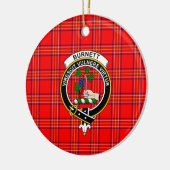 Scottish Clan Burnett Modern Tartan und Wappen Keramik Ornament (Links)