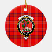 Scottish Clan Burnett Modern Tartan und Wappen Keramik Ornament (Vorne)