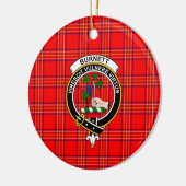 Scottish Clan Burnett Modern Tartan und Wappen Keramik Ornament (Links)