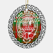 Scottish Clan Burnett Tartan und Wappen Keramik Ornament (Links)