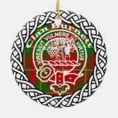 Scottish Clan Burnett Tartan und Wappen Keramik Ornament (Hinten)