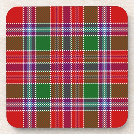 Scottish Clan Burrell Tartan Kariert Getränkeuntersetzer (Vorderseite)