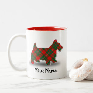 Scottish Clan Callender Tartan Scottish Terrier Zweifarbige Tasse