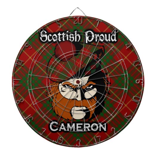 Scottish Clan Cameron Tartan Dartboard Dartscheibe (vorne)