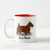 Scottish Clan Cameron Tartan Scottish Terrier Zweifarbige Tasse (Links)