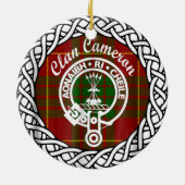 Scottish Clan Cameron Tartan und Wappen Keramik Ornament (Hinten)