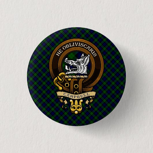 Scottish Clan Campbell Abzeichen und Wappen Button (Vorderseite)