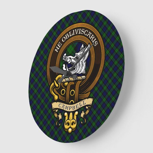 Scottish Clan Campbell Abzeichen und Wappen Große Wanduhr (Winkel)