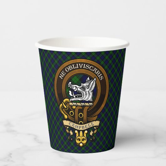 Scottish Clan Campbell Abzeichen und Wappen Pappbecher (Vorderseite)