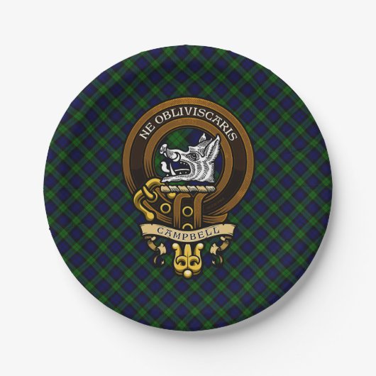 Scottish Clan Campbell Abzeichen und Wappen Pappteller (Vorderseite)