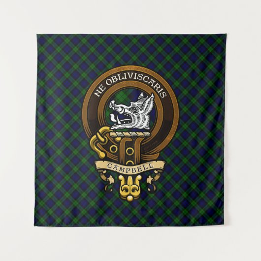 Scottish Clan Campbell Abzeichen und Wappen Wandteppich (Vorderseite)