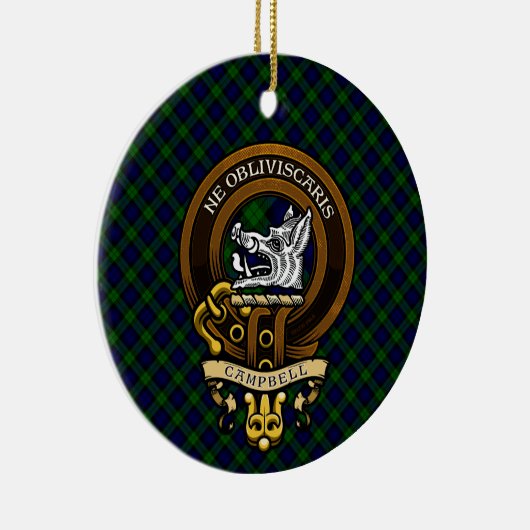 Scottish Clan Campbell Badge and Crest  Keramik Ornament (Rechts)