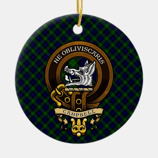 Scottish Clan Campbell Badge and Crest Keramik Ornament (Vorne)