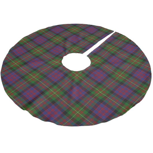Scottish Clan Carnegie Tartan Polyester Weihnachtsbaumdecke (Schrägansicht)