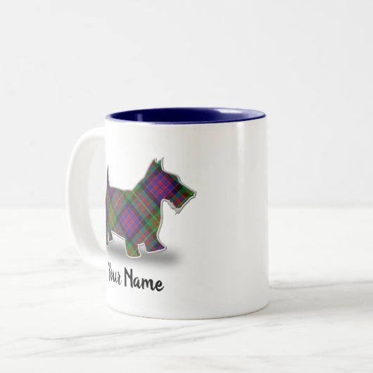 Scottish Clan Carnegie Tartan Scottish Terrier Zweifarbige Tasse (Vorderseite Links)