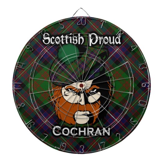 Scottish Clan Cochran Tartan Dartboard Dartscheibe (vorne)