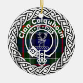 Scottish Clan Colquhoun Tartan und Wappen Keramik Ornament (Vorne)