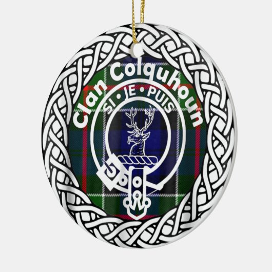 Scottish Clan Colquhoun Tartan und Wappen Keramik Ornament (Links)