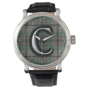 Scottish Clan Craig C Monogram Tartan Armbanduhr