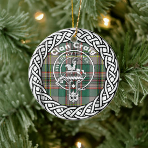 Scottish Clan Craig Tartan und Wappen Keramik Ornament